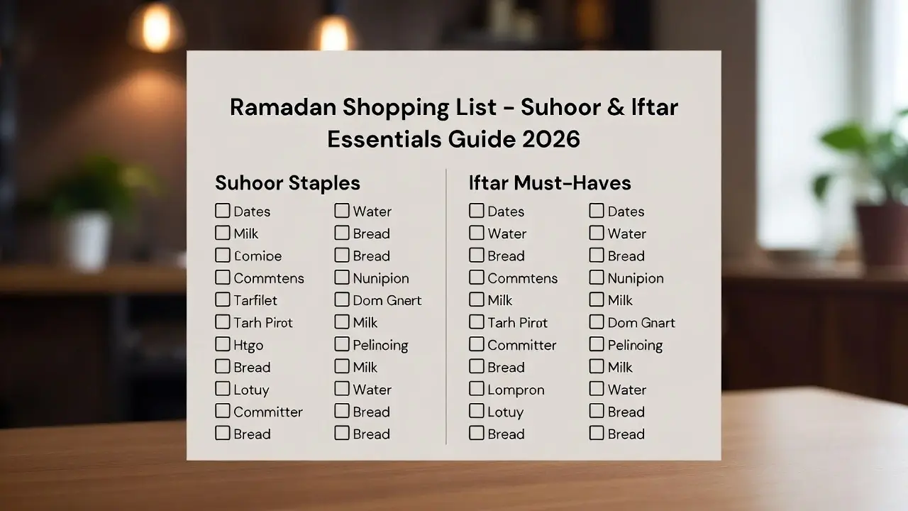 Ramadan Shopping List – Suhoor & Iftar Essentials Guide 2026