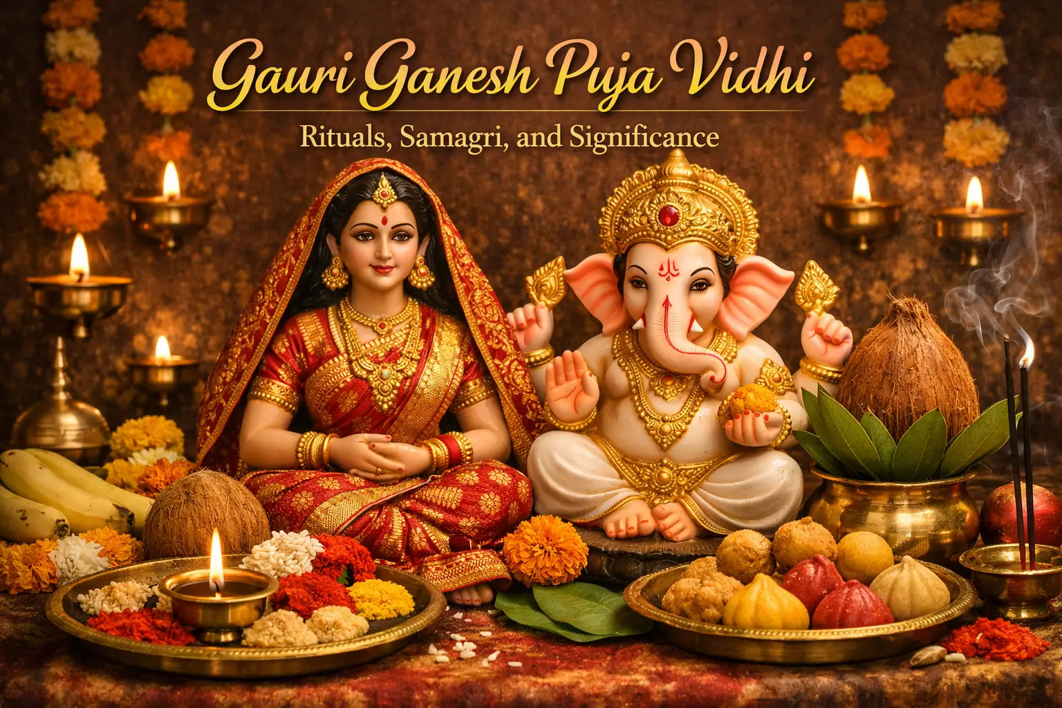 Gauri Ganesh Puja Vidhi – Rituals, Samagri, and Significance