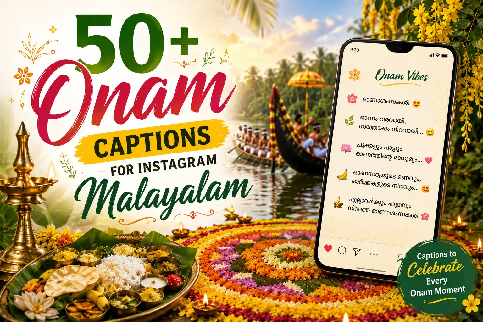 50+ Onam Captions for Instagram Malayalam - Greatindianfestival